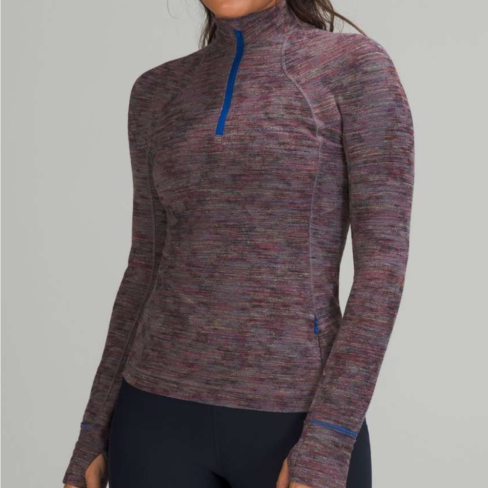 Lululemon Its Rulu Run Half-Zip Jacquard Anchor SymphonyBlue Size 4